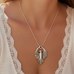 Sterling Silver Phoenix Rising Pendant Or Charm!